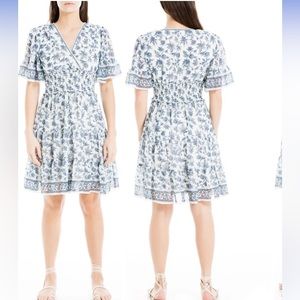 Max Studio Blue and White Floral Mini Dress
